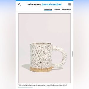 Lolly Lolly handmade ceramic mug - Cream and Brown